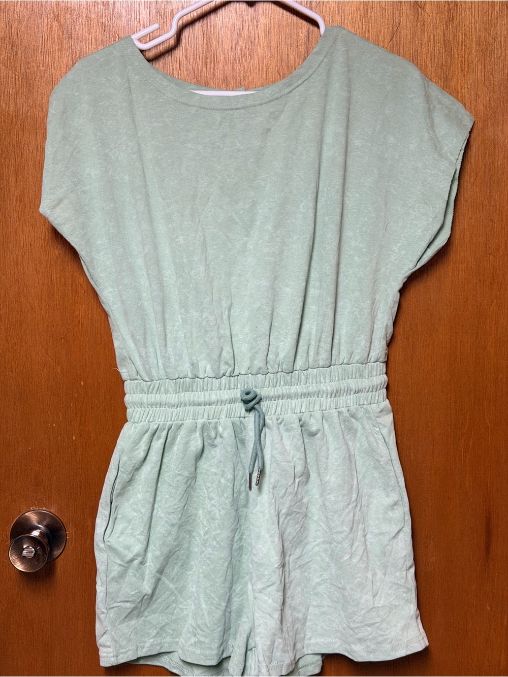 Cupshe Mint Green Casual Romper with Drawstring Waist